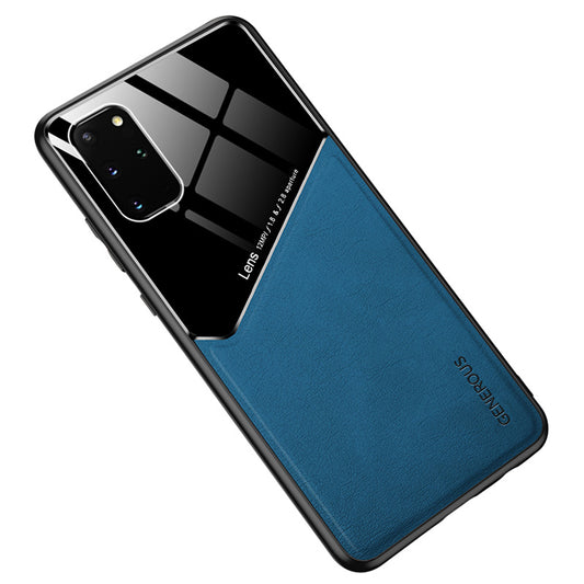 For Samsung Galaxy S20 Plus 4G/5G Shockproof Phone Case with Magnetic Metal Sheet Anti-Fall TPU Frame Phone Protective Cover - Blue
