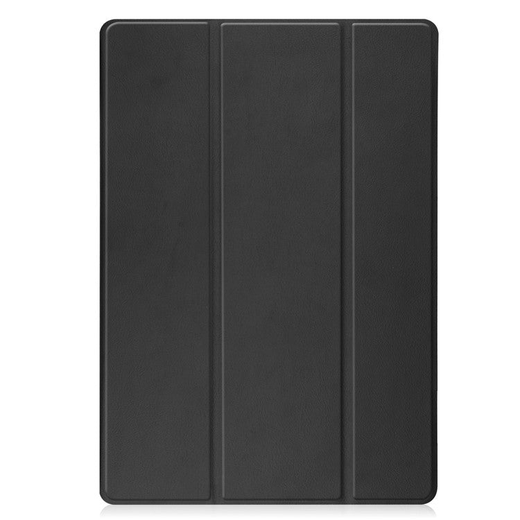 For Samsung Galaxy Tab S8+ Anti-scratch Shockproof TPU+PU Leather Trifold Stand Auto Sleep/Wake Design Tablet Cover with Pencil Holder - Black