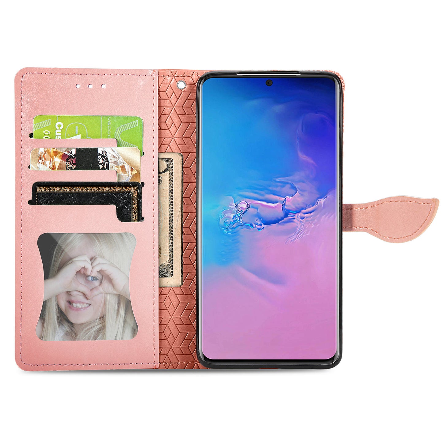 For Samsung Galaxy S20 Ultra Flip Phone Case Imprinted Dream Wings Pattern TPU+PU Leather Folio Stand Function Wallet Phone Cover with Strap - Orange