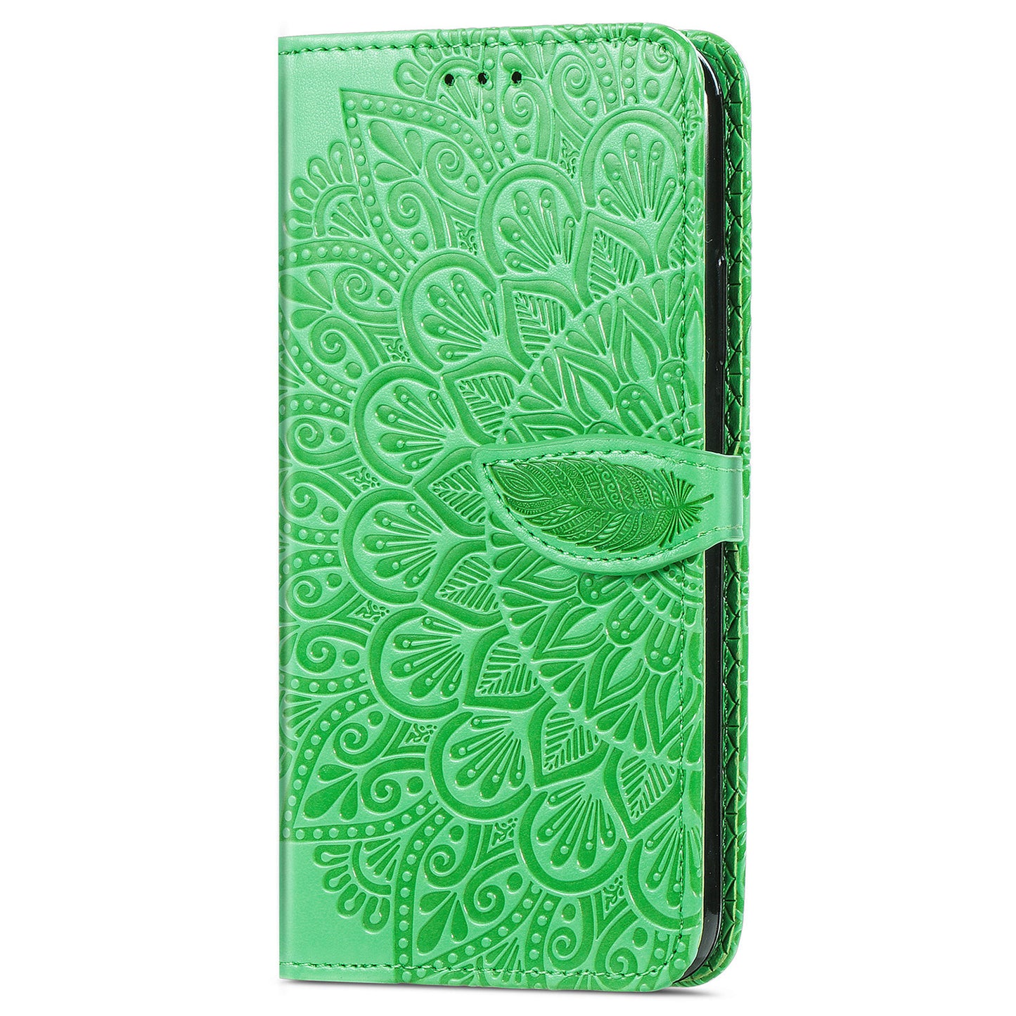 For Samsung Galaxy S20 Ultra Flip Phone Case Imprinted Dream Wings Pattern TPU+PU Leather Folio Stand Function Wallet Phone Cover with Strap - Green