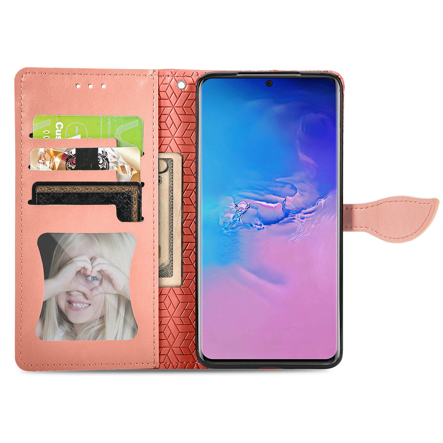 For Samsung Galaxy S20 Ultra Flip Phone Case Imprinted Dream Wings Pattern TPU+PU Leather Folio Stand Function Wallet Phone Cover with Strap - Red
