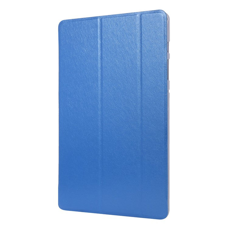 Silk Texture Leather Case for Samsung Galaxy Tab S8+, Tri-fold Stand Tablet Protective Cover - Blue