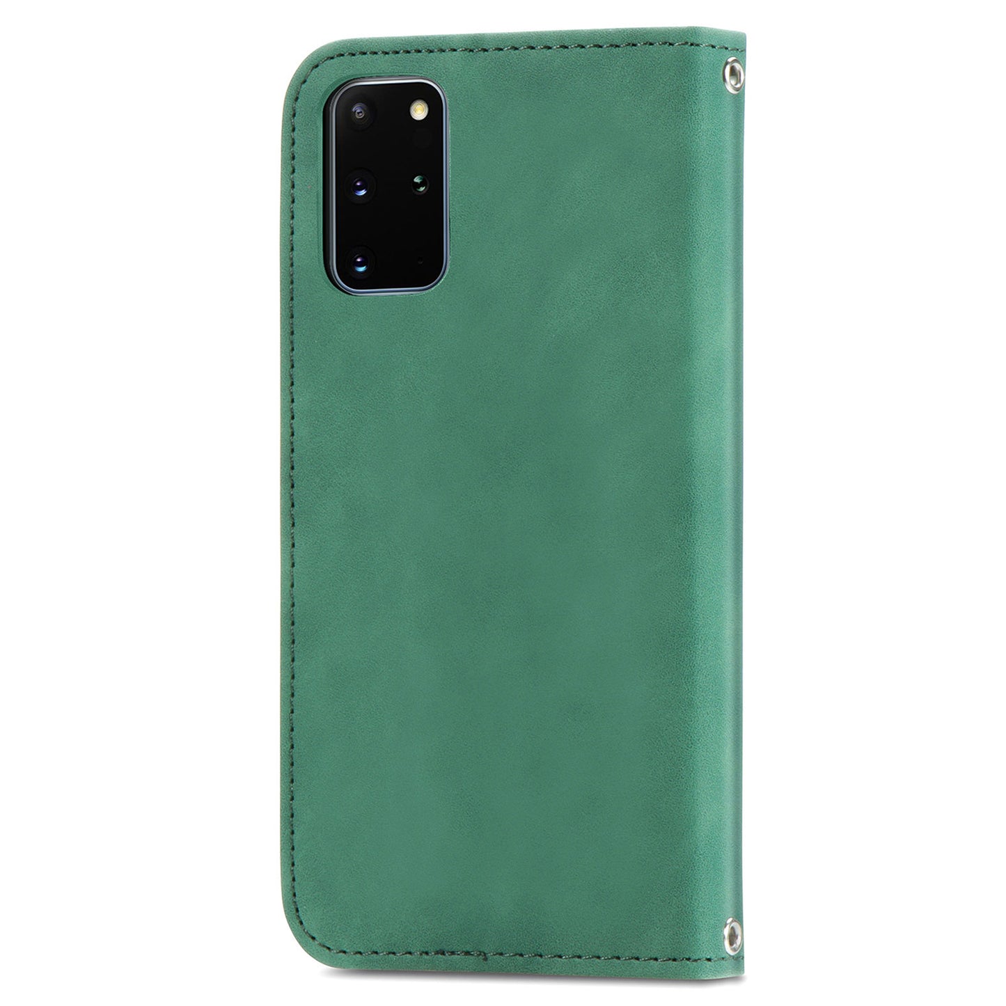 For Samsung Galaxy S20 Plus / S20 Plus 5G PU Leather + TPU Well-protected Retro Skin-touch Feeling Case Card Slots Stand Magnetic Absorption Shell - Green