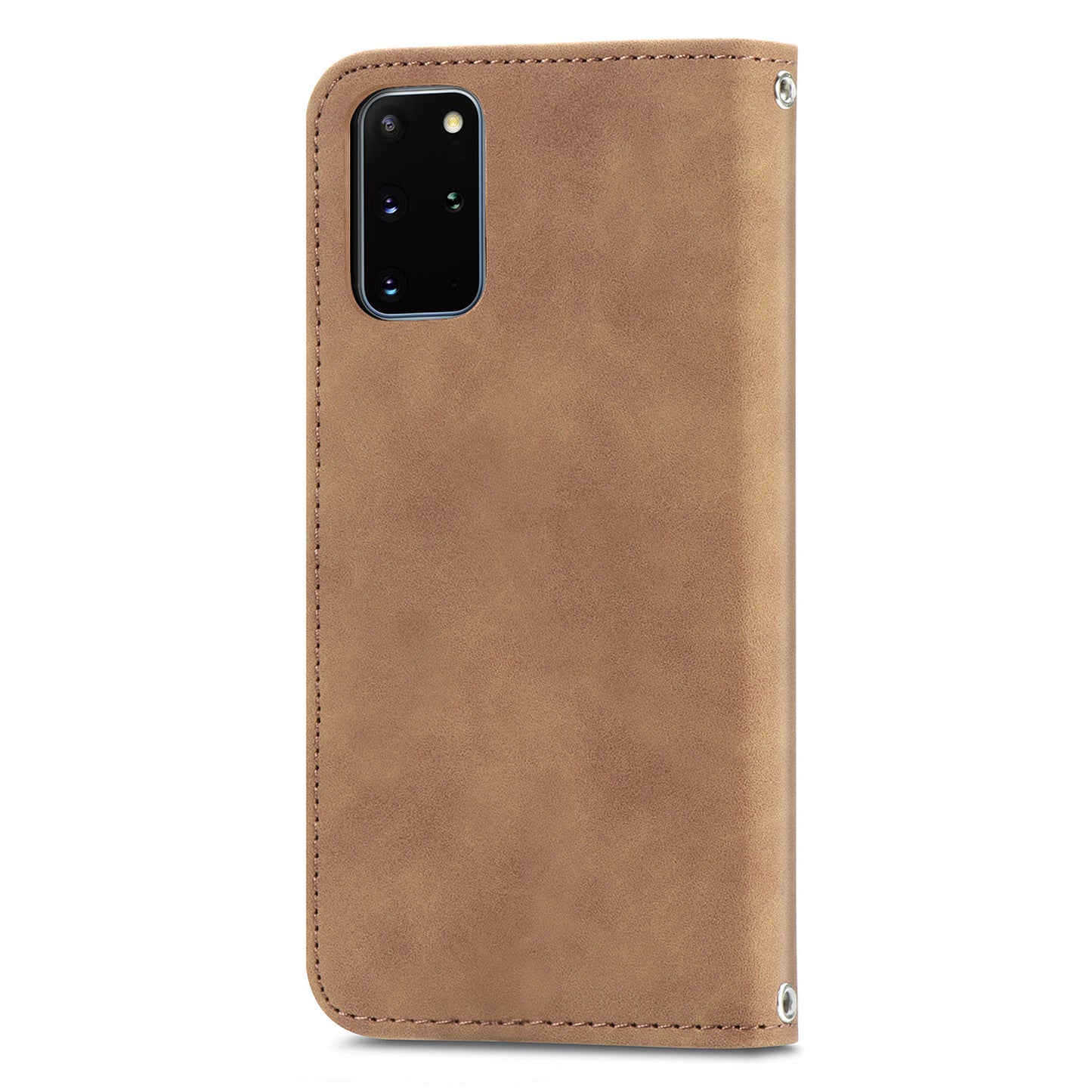 For Samsung Galaxy S20 Plus / S20 Plus 5G PU Leather + TPU Well-protected Retro Skin-touch Feeling Case Card Slots Stand Magnetic Absorption Shell - Brown