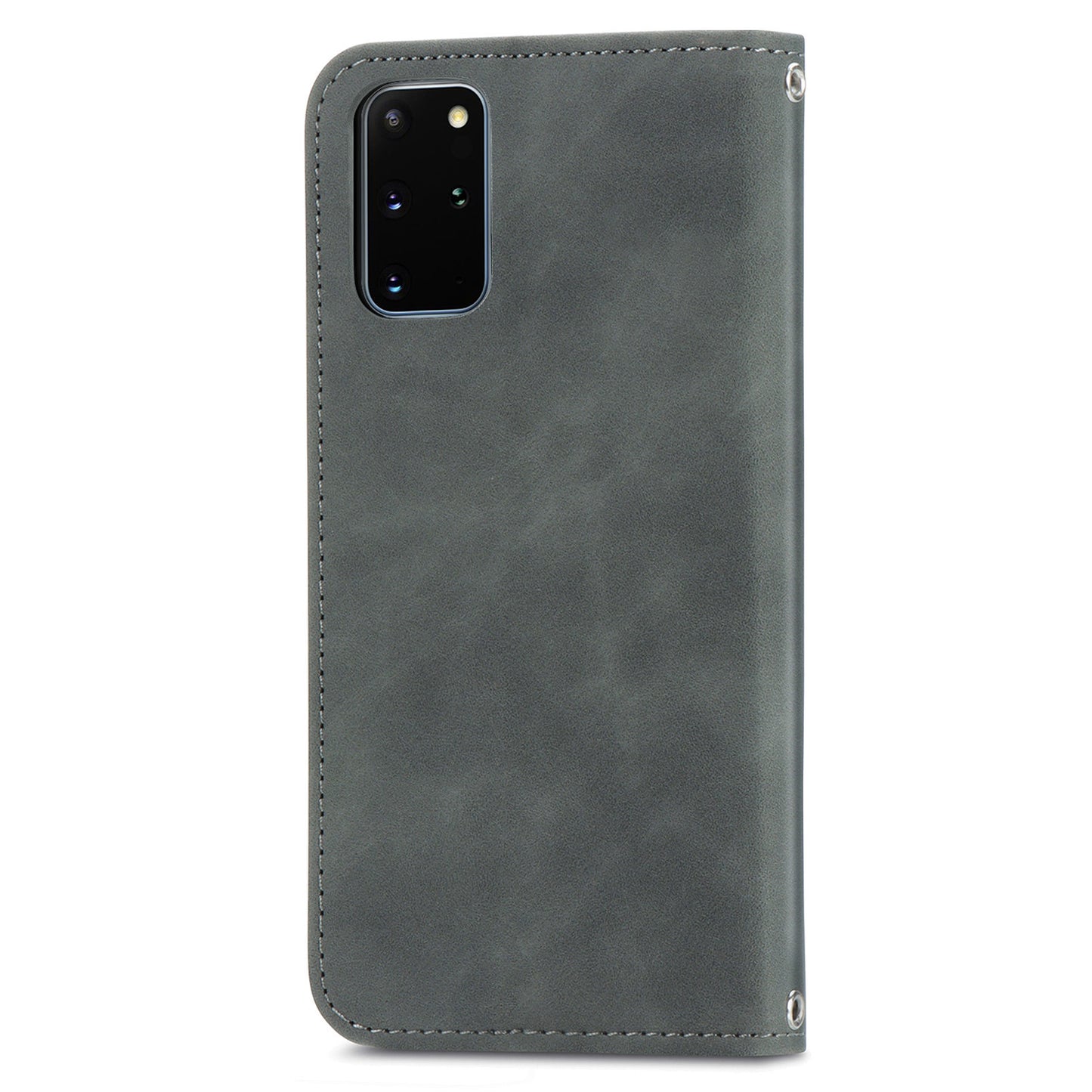 For Samsung Galaxy S20 Plus / S20 Plus 5G PU Leather + TPU Well-protected Retro Skin-touch Feeling Case Card Slots Stand Magnetic Absorption Shell - Grey