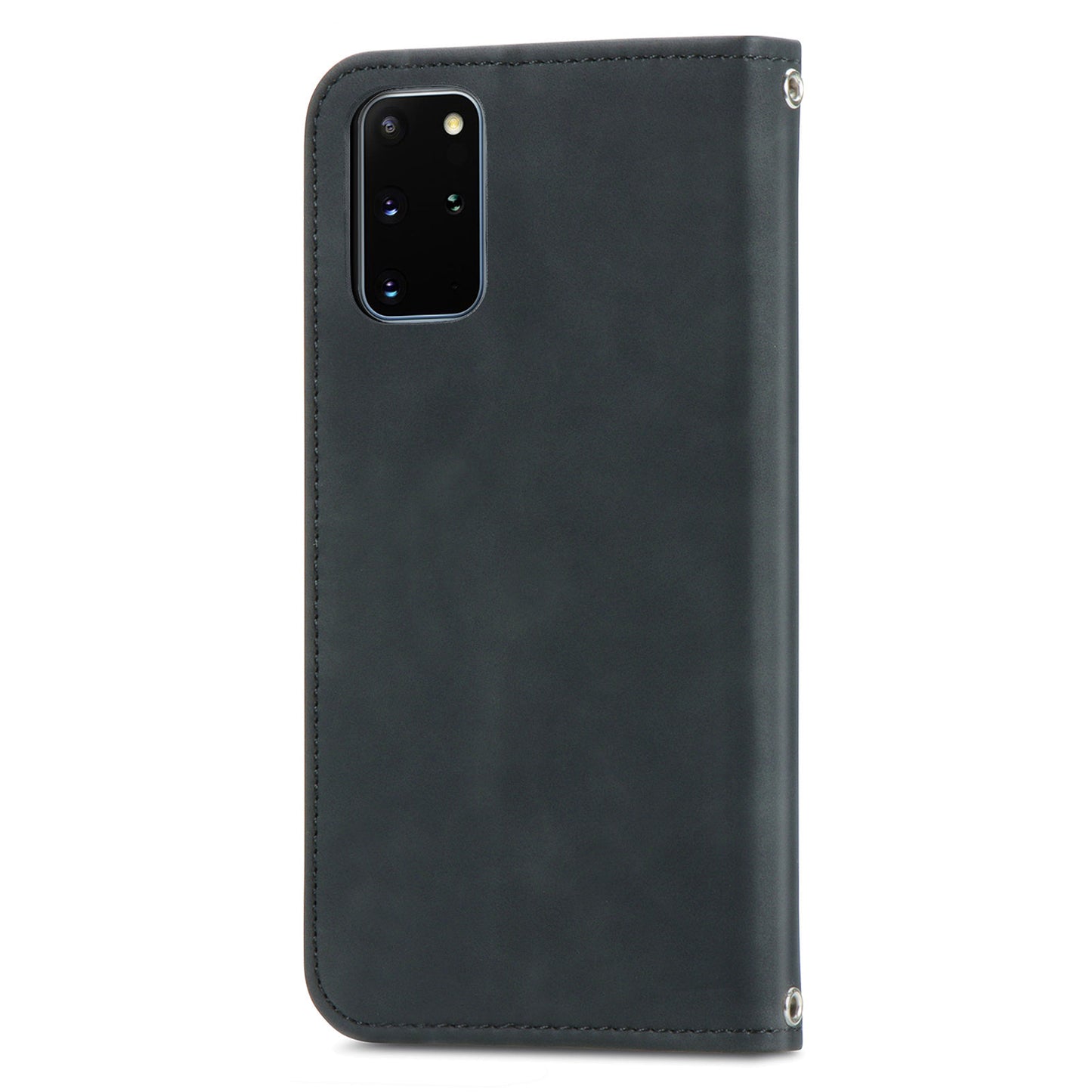 For Samsung Galaxy S20 Plus / S20 Plus 5G PU Leather + TPU Well-protected Retro Skin-touch Feeling Case Card Slots Stand Magnetic Absorption Shell - Black