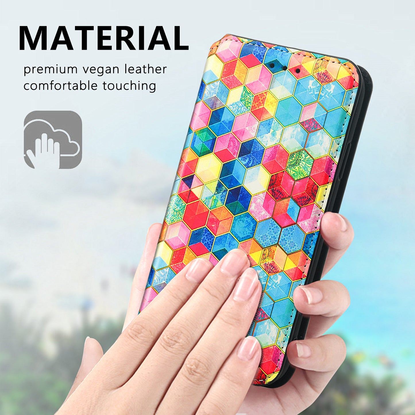 CASENEO 001 Series for Samsung Galaxy S20 FE 2022/S20 FE 4G/5G/S20 Lite/S20 Fan Edition 4G/5G Pattern Printing Leather Case RFID Blocking Wallet Stand Magnetic Closure Phone Cover - Magic Space