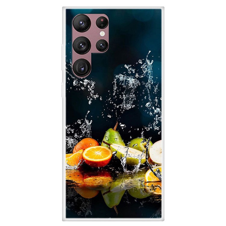 Protective Case for Samsung Galaxy S22 Ultra 5G Slim Phone Cover Pattern Printed Shockproof Soft TPU Phone Case - Fruits