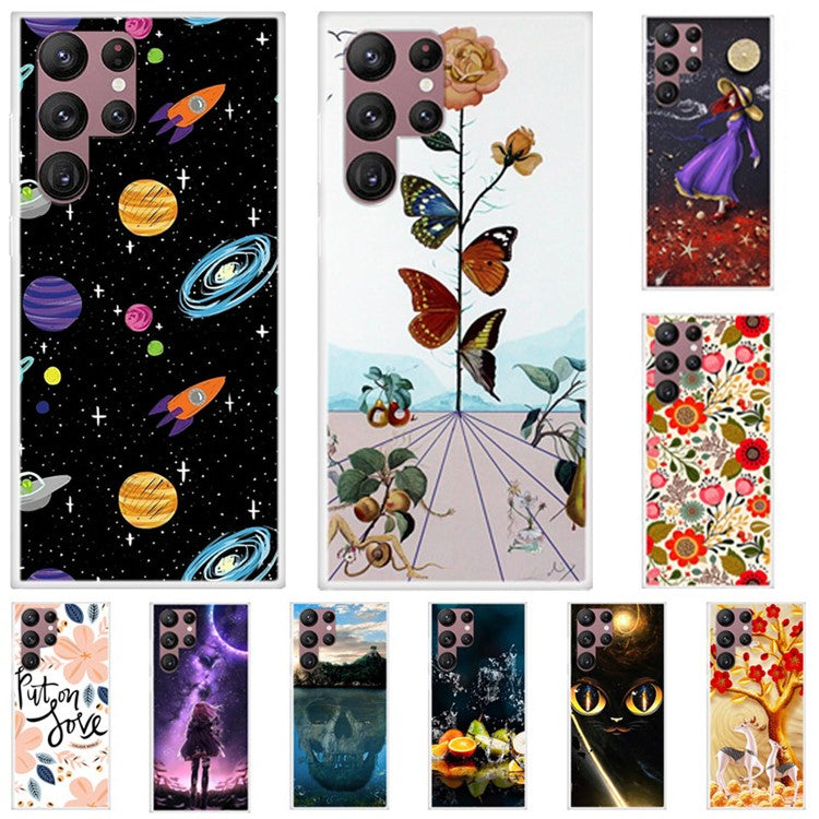 Protective Case for Samsung Galaxy S22 Ultra 5G Slim Phone Cover Pattern Printed Shockproof Soft TPU Phone Case - Fruits