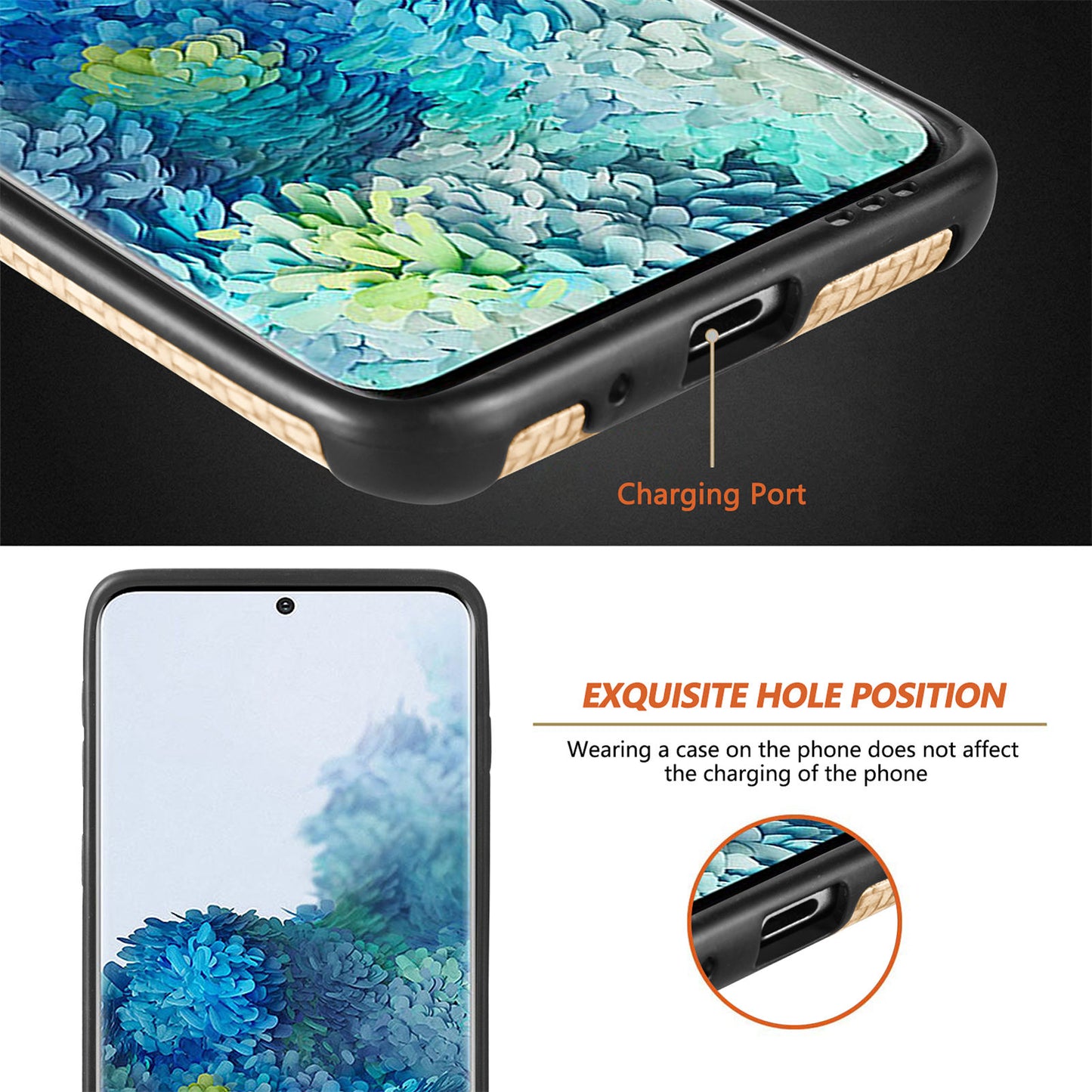 For Samsung Galaxy S20 Plus 5G/4G Cell Phone Cover Fiber Texture PU Leather Coated TPU + PVC Anti-fingerprint Protective Case - Khaki