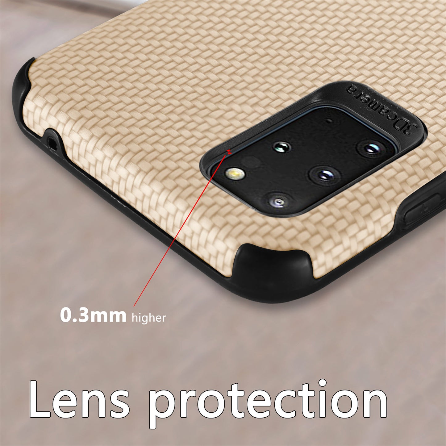 For Samsung Galaxy S20 Plus 5G/4G Cell Phone Cover Fiber Texture PU Leather Coated TPU + PVC Anti-fingerprint Protective Case - Khaki