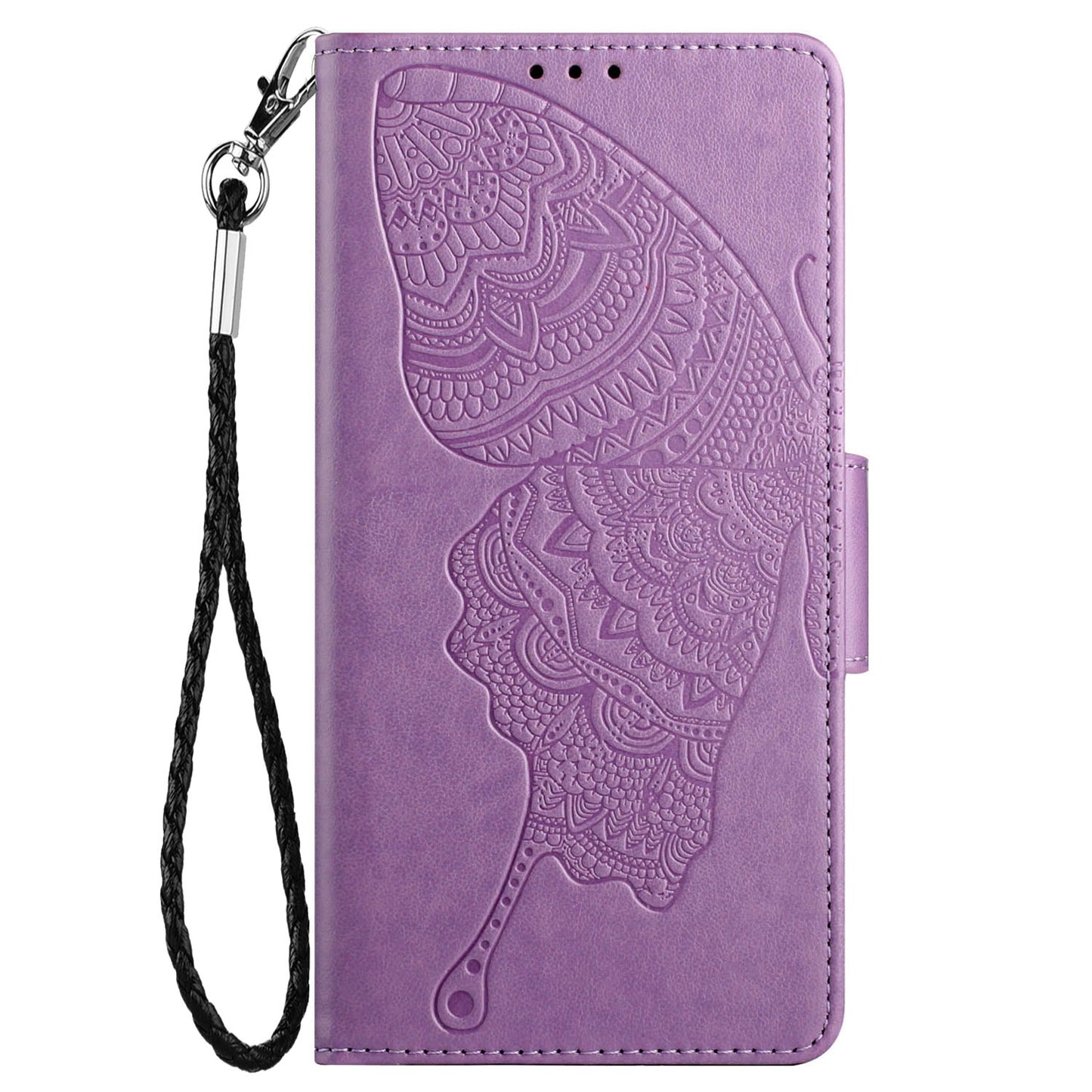 Wallet Stand Phone Case for Samsung Galaxy S20 FE 2022/S20 FE 4G/FE 5G/S20 Lite Scratch Resistant PU Leather Cover Butterfly Flower Imprinted Phone Protector - Purple