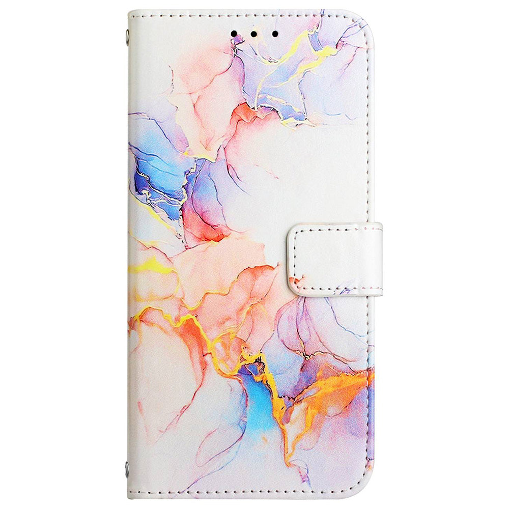 YB Pattern Printing Leather Series-5 for Samsung Galaxy S20 FE 2022/S20 FE 4G/S20 FE 5G/S20 Lite/S20 Fan Edition/S20 Fan Edition 5G Marble Pattern Leather Case Wallet Stand Phone Shell - Milky Way Marble White LS004