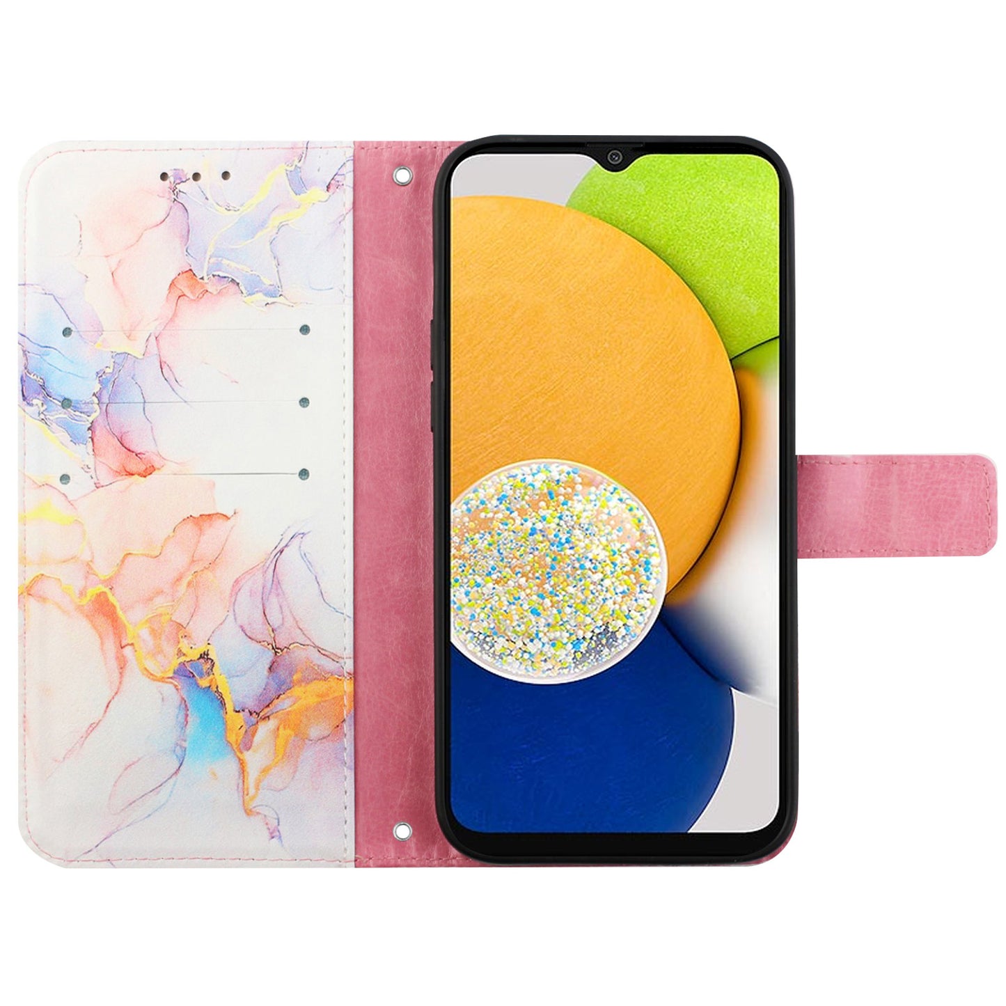YB Pattern Printing Leather Series-5 for Samsung Galaxy S20 FE 2022/S20 FE 4G/S20 FE 5G/S20 Lite/S20 Fan Edition/S20 Fan Edition 5G Marble Pattern Leather Case Wallet Stand Phone Shell - Milky Way Marble White LS004