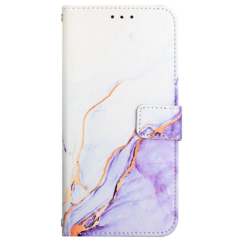 YB Pattern Printing Leather Series-5 for Samsung Galaxy S20 FE 2022/S20 FE 4G/S20 FE 5G/S20 Lite/S20 Fan Edition/S20 Fan Edition 5G Marble Pattern Leather Case Wallet Stand Phone Shell - White Purple LS006