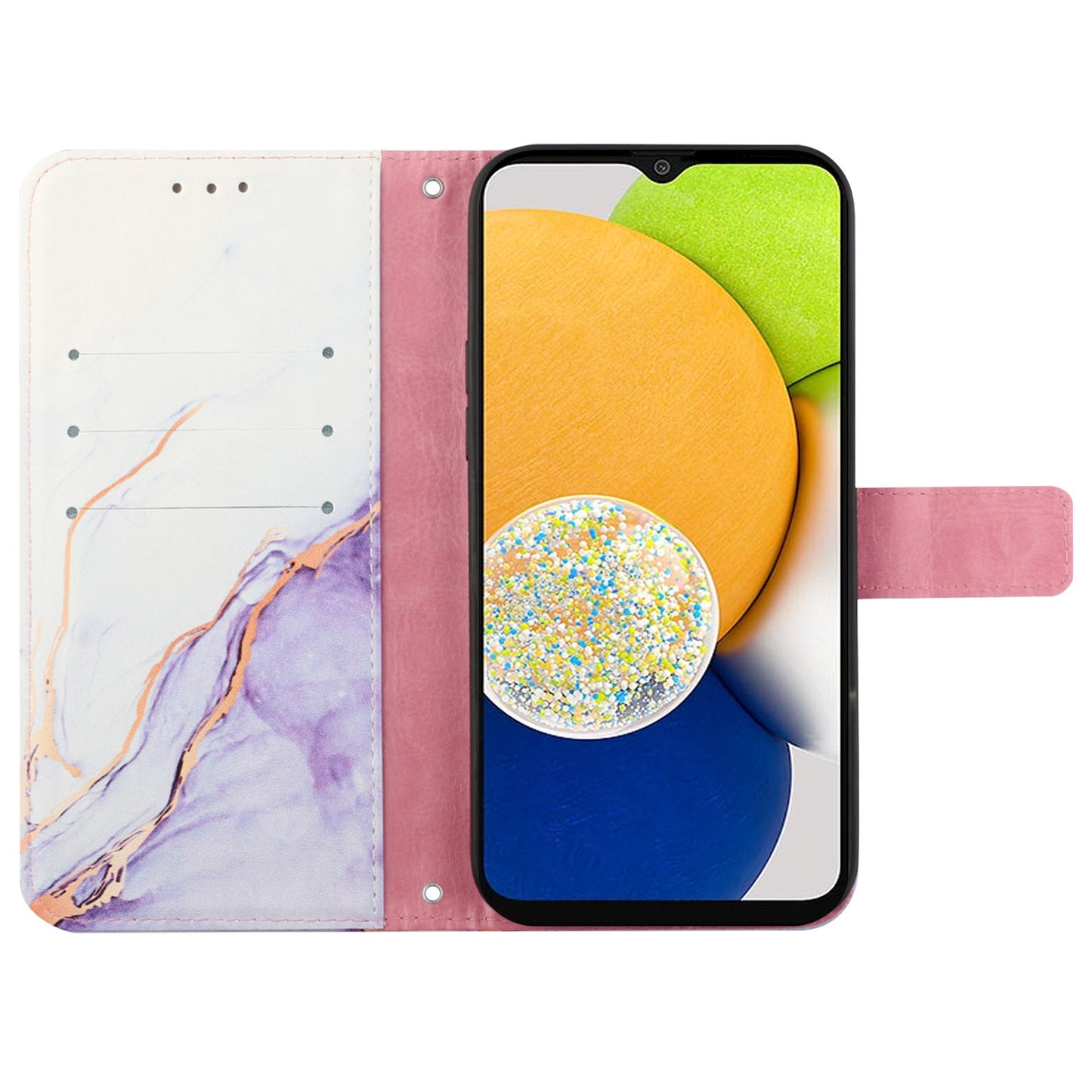 YB Pattern Printing Leather Series-5 for Samsung Galaxy S20 FE 2022/S20 FE 4G/S20 FE 5G/S20 Lite/S20 Fan Edition/S20 Fan Edition 5G Marble Pattern Leather Case Wallet Stand Phone Shell - White Purple LS006