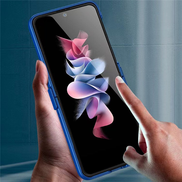 For Samsung Galaxy Z Flip3 5G Hinge Design Hard PC Phone Case Anti-drop Folding Protective Cover - Black
