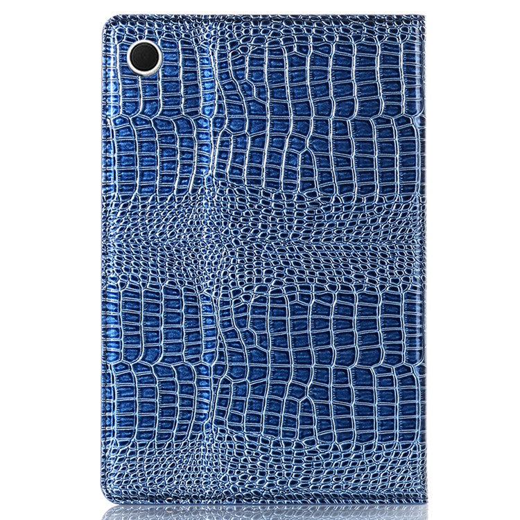 For Samsung Galaxy Tab A8 10.5 (2021) / (2022) Crocodile Texture Leather Tablet Case Stand Wallet Cover with Auto Wake / Sleep - Blue