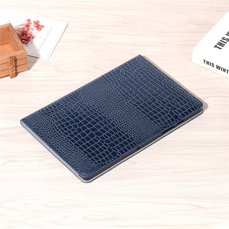 For Samsung Galaxy Tab A8 10.5 (2021) / (2022) Crocodile Texture Leather Tablet Case Stand Wallet Cover with Auto Wake / Sleep - Blue