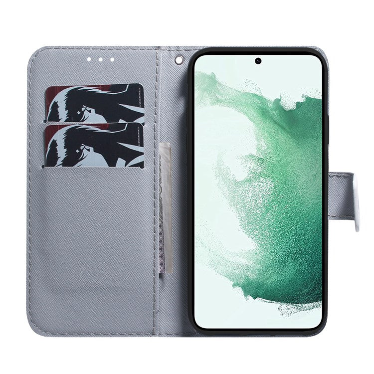 For Samsung Galaxy M23 5G/F23 5G Printed Pattern Flip Wallet Case Magnetic Closure Stand Soft TPU Inner Shell PU Leather Phone Cover - Apricot Flowers