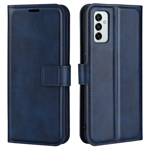 For Samsung Galaxy M23 5G/F23 5G Anti-slip Textured PU Leather Cover Stand Feature Magnetic Closure Shockproof Flip Wallet Case - Blue