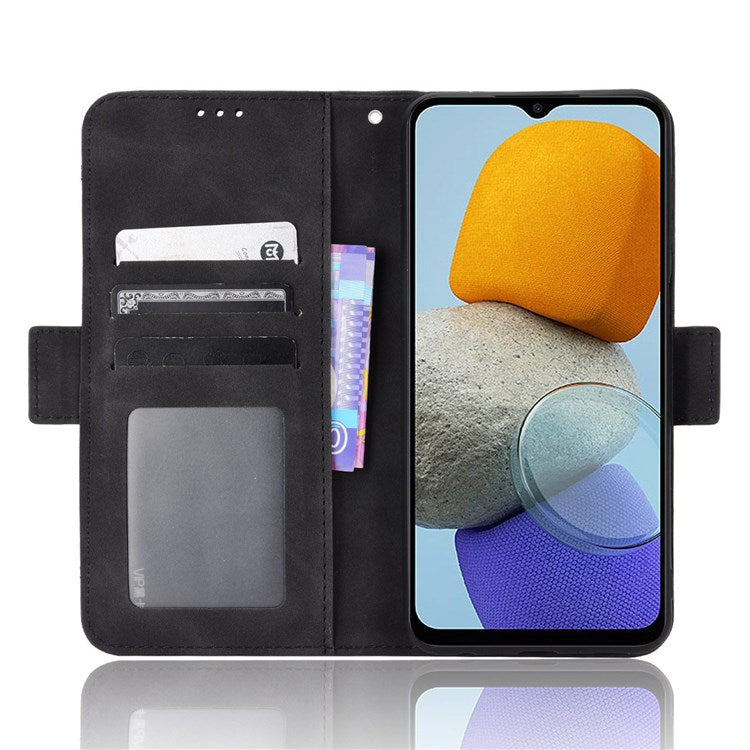 For Samsung Galaxy M23 5G/F23 5G Wallet Case Card Slots Holder Premium PU Leather Stand Shockproof Flip Protective Cover - Black