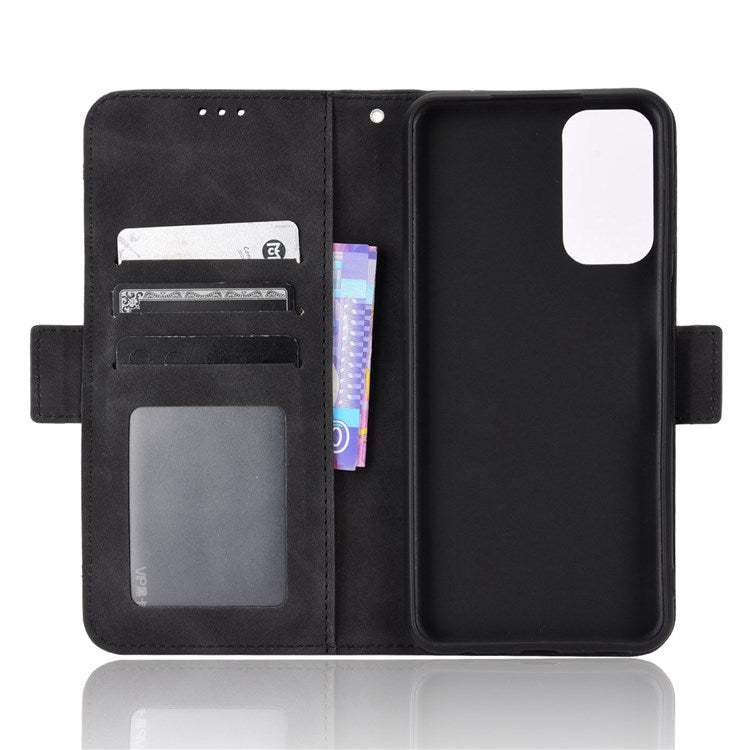 For Samsung Galaxy M23 5G/F23 5G Wallet Case Card Slots Holder Premium PU Leather Stand Shockproof Flip Protective Cover - Black
