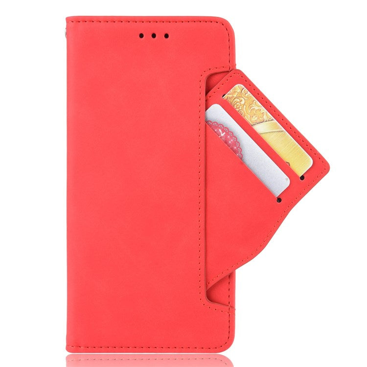 For Samsung Galaxy M23 5G/F23 5G Wallet Case Card Slots Holder Premium PU Leather Stand Shockproof Flip Protective Cover - Red