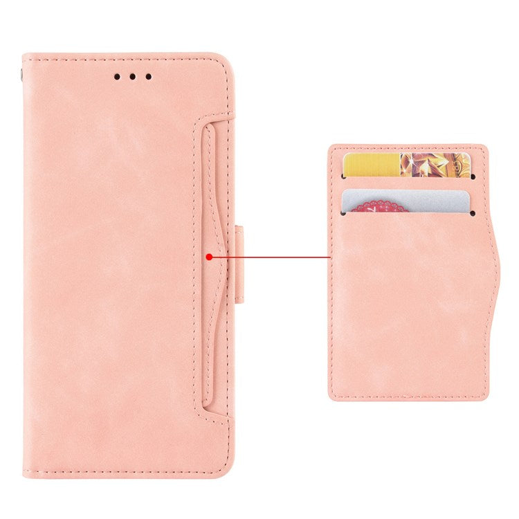 For Samsung Galaxy M23 5G/F23 5G Wallet Case Card Slots Holder Premium PU Leather Stand Shockproof Flip Protective Cover - Pink