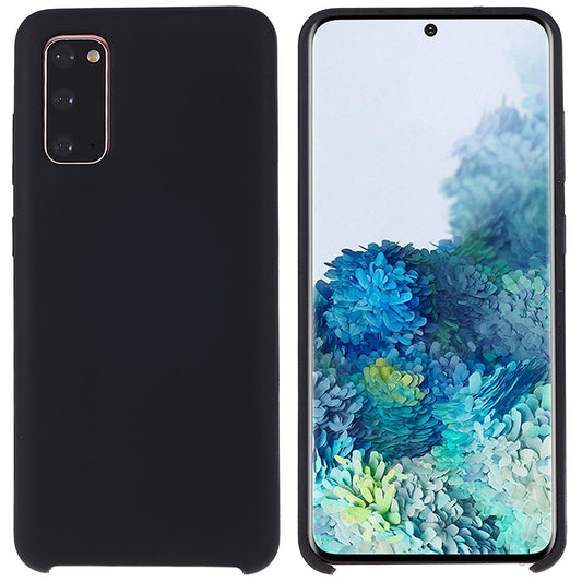 For Samsung Galaxy S20 5G/4G Premium Solid State Silicone Phone Case Mobile Phone Protector - Black