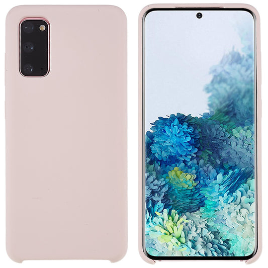 For Samsung Galaxy S20 5G/4G Premium Solid State Silicone Phone Case Mobile Phone Protector - Pink