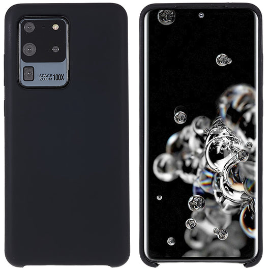 For Samsung Galaxy S20 Ultra Phone Covering Bag Premium Solid State Silicone Phone Case Mobile Phone Protector - Black