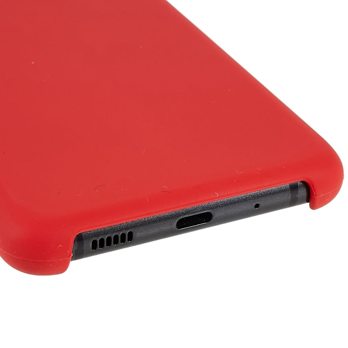 For Samsung Galaxy S20 Ultra Phone Covering Bag Premium Solid State Silicone Phone Case Mobile Phone Protector - Red