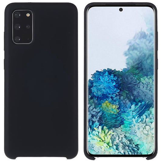 For Samsung Galaxy S20 Plus 5G/4G Phone Bag Case Durable Solid State Silicone Mobile Phone Protector Cover - Black