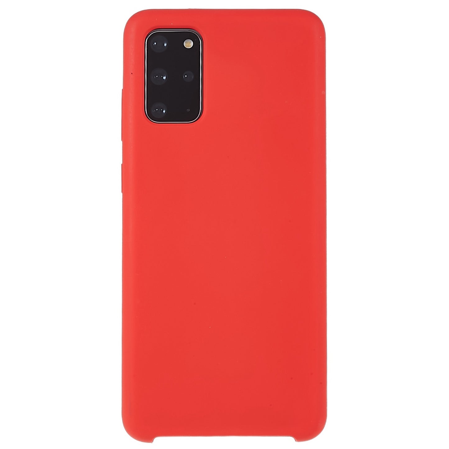 For Samsung Galaxy S20 Plus 5G/4G Phone Bag Case Durable Solid State Silicone Mobile Phone Protector Cover - Red