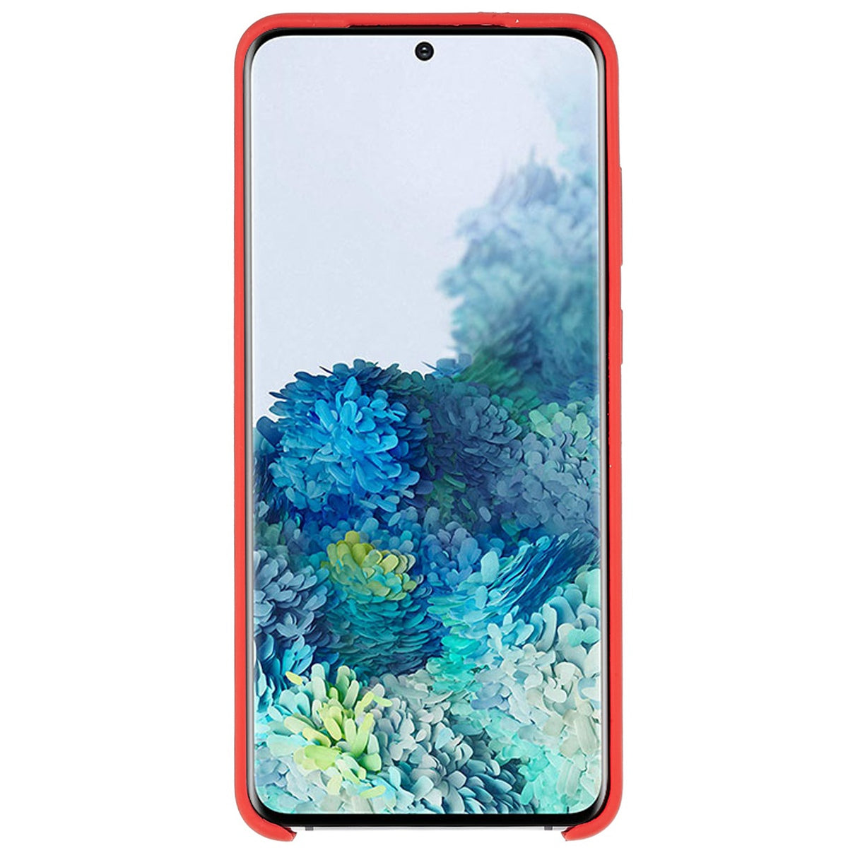 For Samsung Galaxy S20 Plus 5G/4G Phone Bag Case Durable Solid State Silicone Mobile Phone Protector Cover - Red