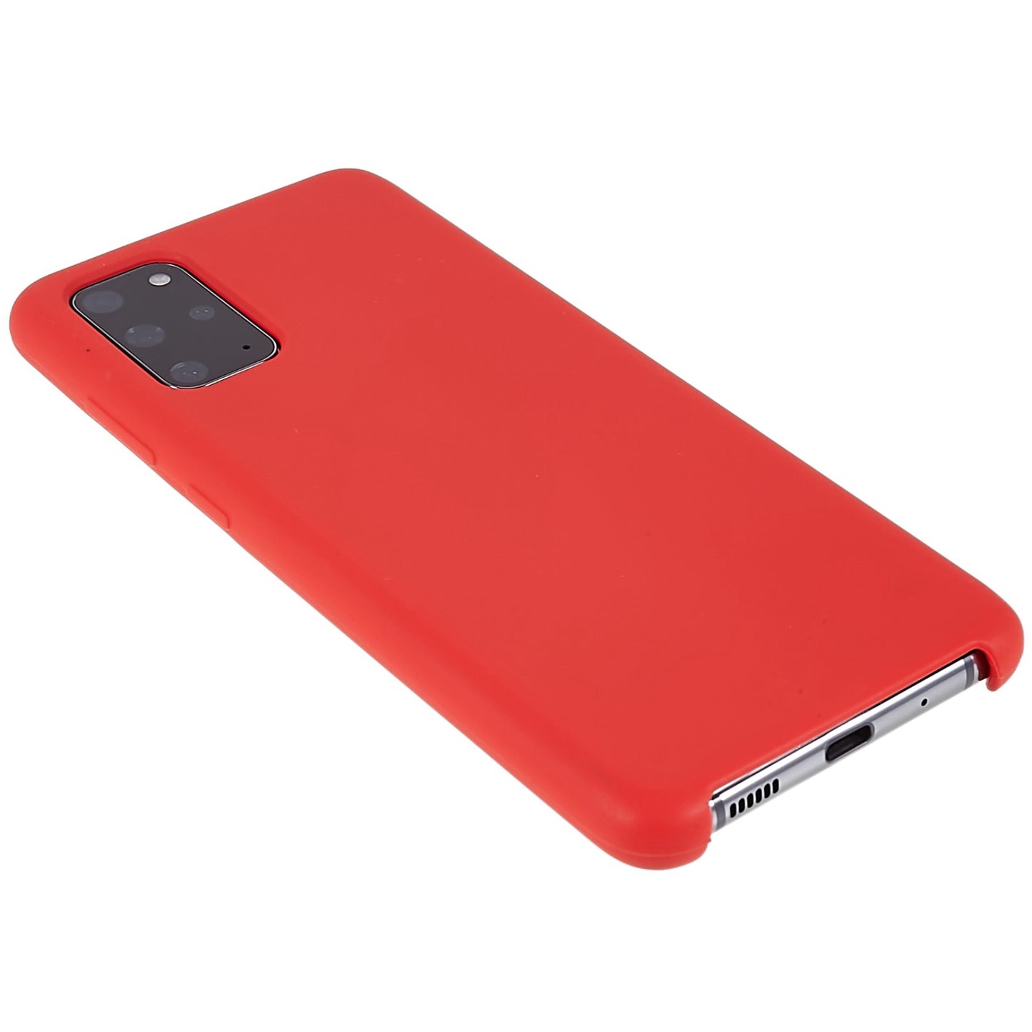 For Samsung Galaxy S20 Plus 5G/4G Phone Bag Case Durable Solid State Silicone Mobile Phone Protector Cover - Red
