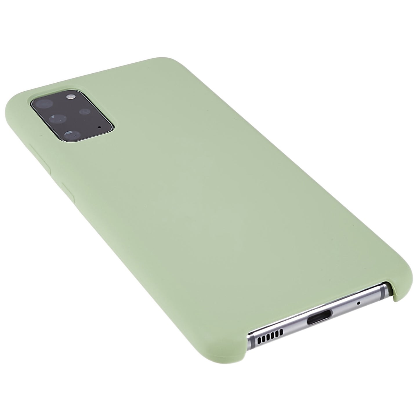For Samsung Galaxy S20 Plus 5G/4G Phone Bag Case Durable Solid State Silicone Mobile Phone Protector Cover - Green