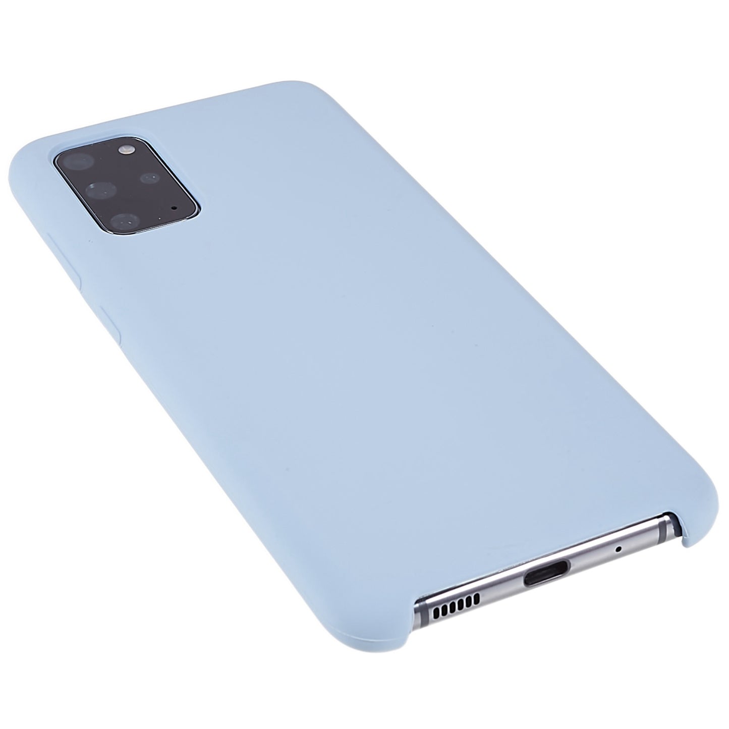 For Samsung Galaxy S20 Plus 5G/4G Phone Bag Case Durable Solid State Silicone Mobile Phone Protector Cover - Baby Blue