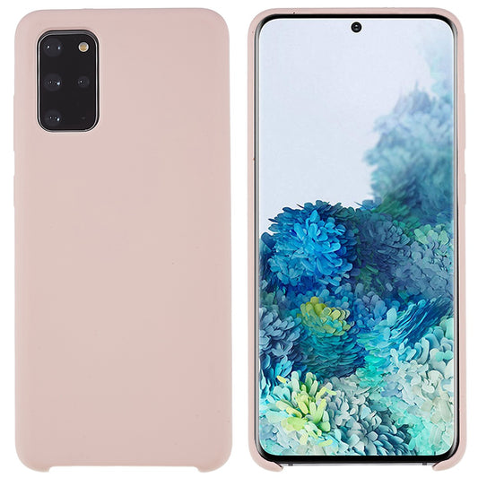 For Samsung Galaxy S20 Plus 5G/4G Phone Bag Case Durable Solid State Silicone Mobile Phone Protector Cover - Pink
