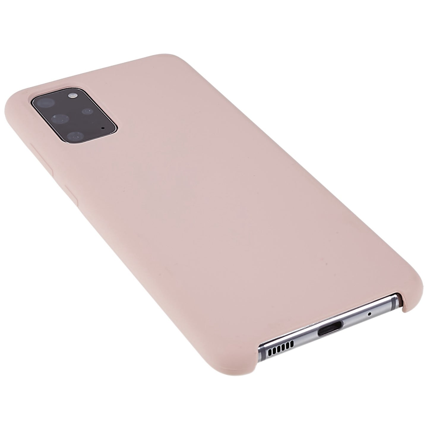 For Samsung Galaxy S20 Plus 5G/4G Phone Bag Case Durable Solid State Silicone Mobile Phone Protector Cover - Pink