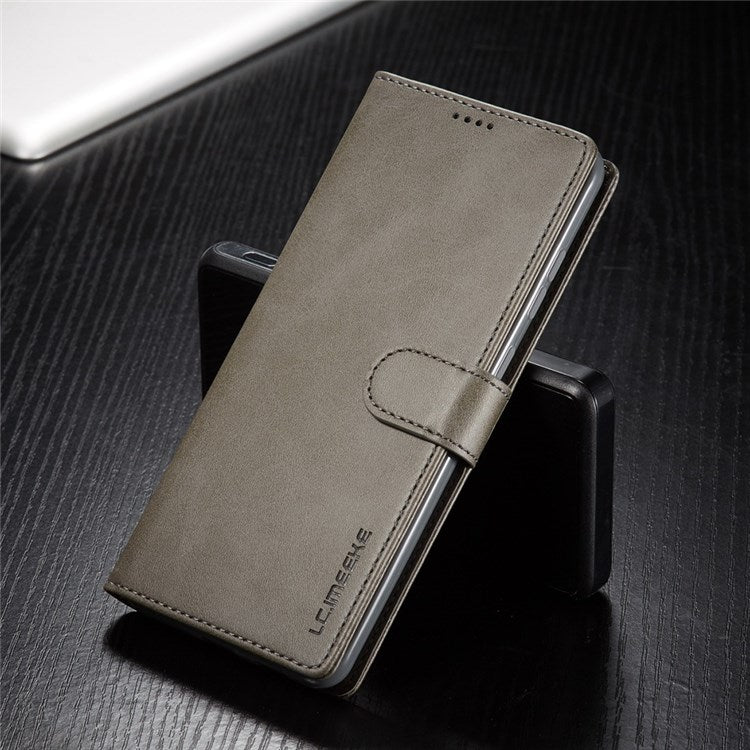 LC.IMEEKE for Samsung Galaxy A23 4G / 5G (Global Version) / M23 5G / F23 5G Shockproof Textured PU Leather Flip Folio Stand Wallet Case Mobile Phone Case Cover - Grey