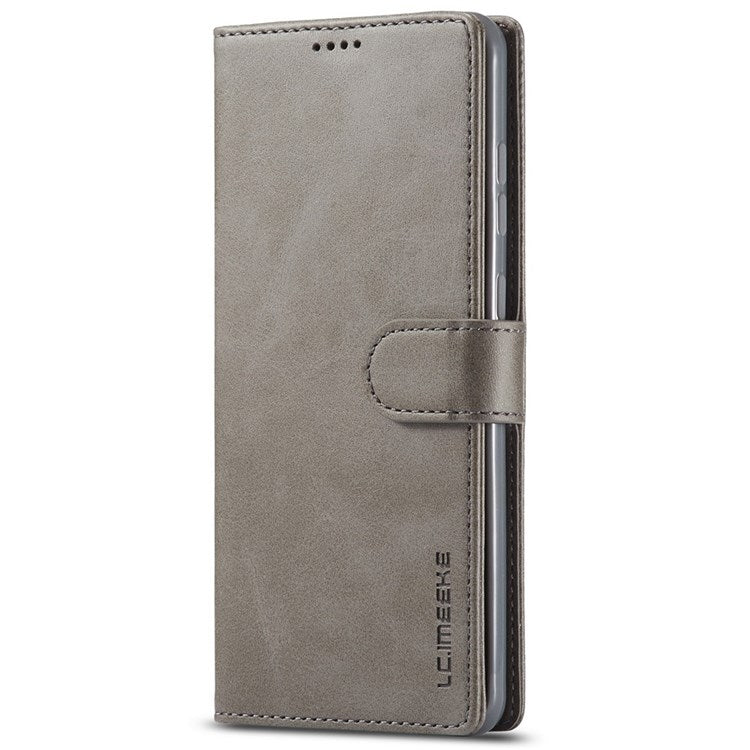 LC.IMEEKE for Samsung Galaxy A23 4G / 5G (Global Version) / M23 5G / F23 5G Shockproof Textured PU Leather Flip Folio Stand Wallet Case Mobile Phone Case Cover - Grey