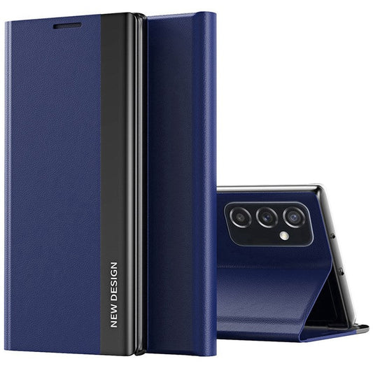 For Samsung Galaxy M23 5G / F23 5G Electroplating PU Leather Cover Full Protection Stand Phone Case - Sapphire