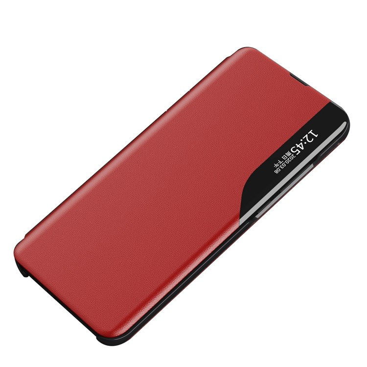 For Samsung Galaxy M23 5G / F23 5G View Window PU Leather Protective Cover Stand Design Phone Case - Red