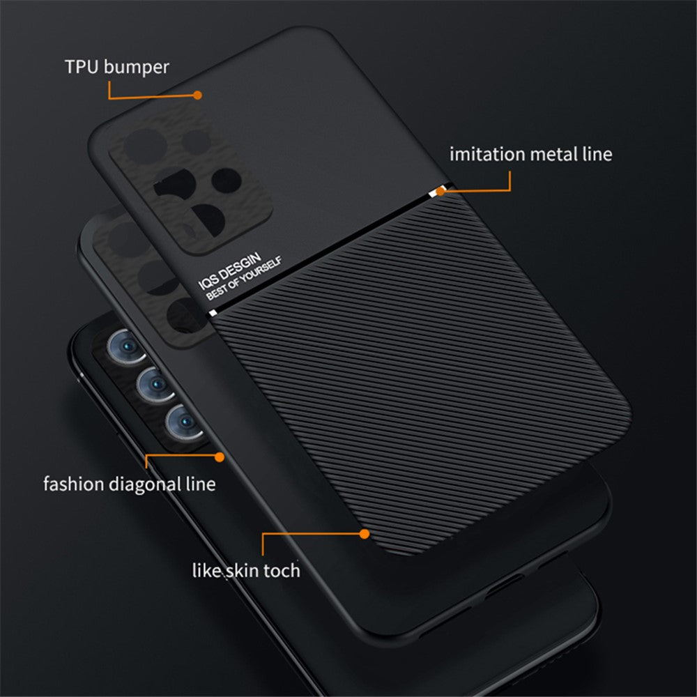 For Samsung Galaxy A33 5G Imprinted PU Leather + TPU Hybrid Case Inner Metal Sheet Phone Cover - Green