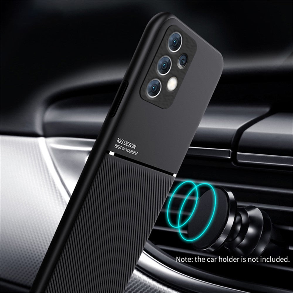 For Samsung Galaxy A33 5G Imprinted PU Leather + TPU Hybrid Case Inner Metal Sheet Phone Cover - Green