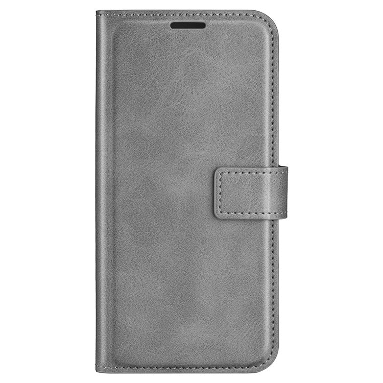 For Samsung Galaxy M33 5G (Global Version) Magnetic Clasp Textured PU Leather Stand Phone Case Wallet Folio Flip Cover - Grey