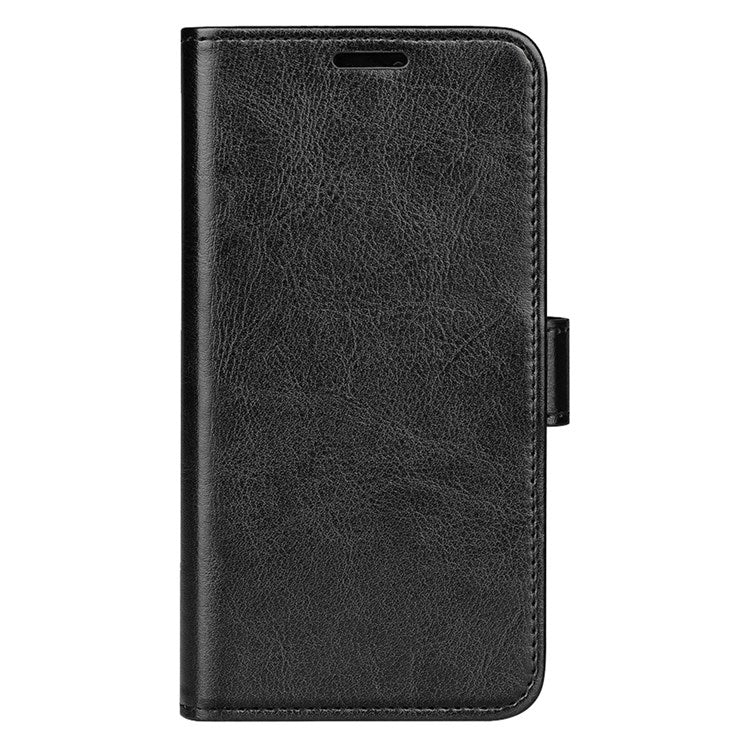 For Samsung Galaxy M33 5G (Global Version) Crazy Horse Texture Folio Flip Leather Phone Case Wallet Stand Cover - Black