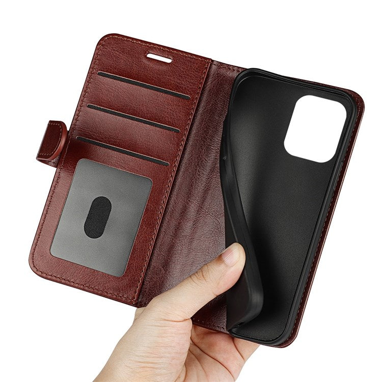 For Samsung Galaxy M33 5G (Global Version) Crazy Horse Texture Folio Flip Leather Phone Case Wallet Stand Cover - Brown